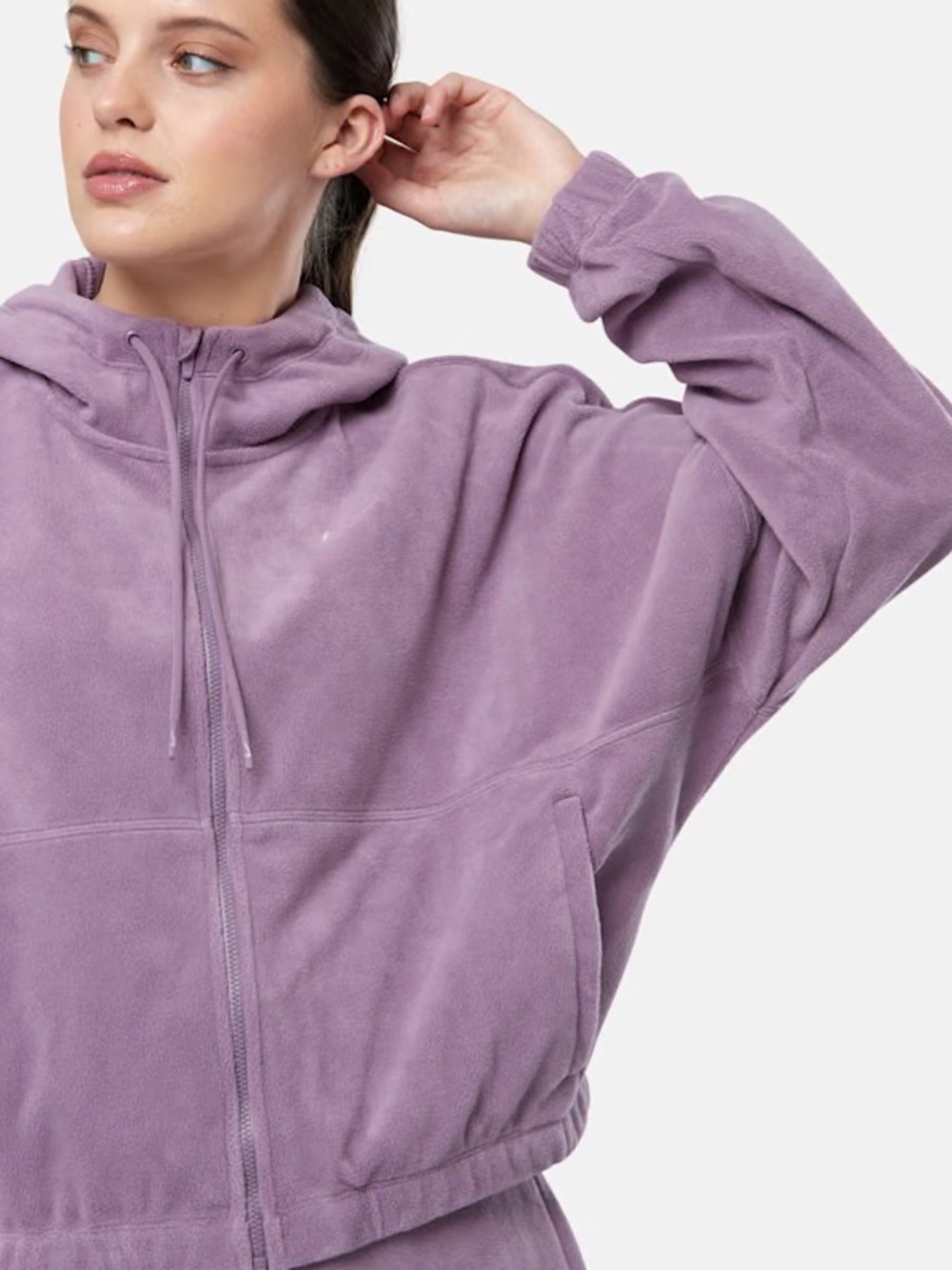 Nike ONE THERMA FIT POLAR Lavender Full-Zip Fleece Hoodie Size XL